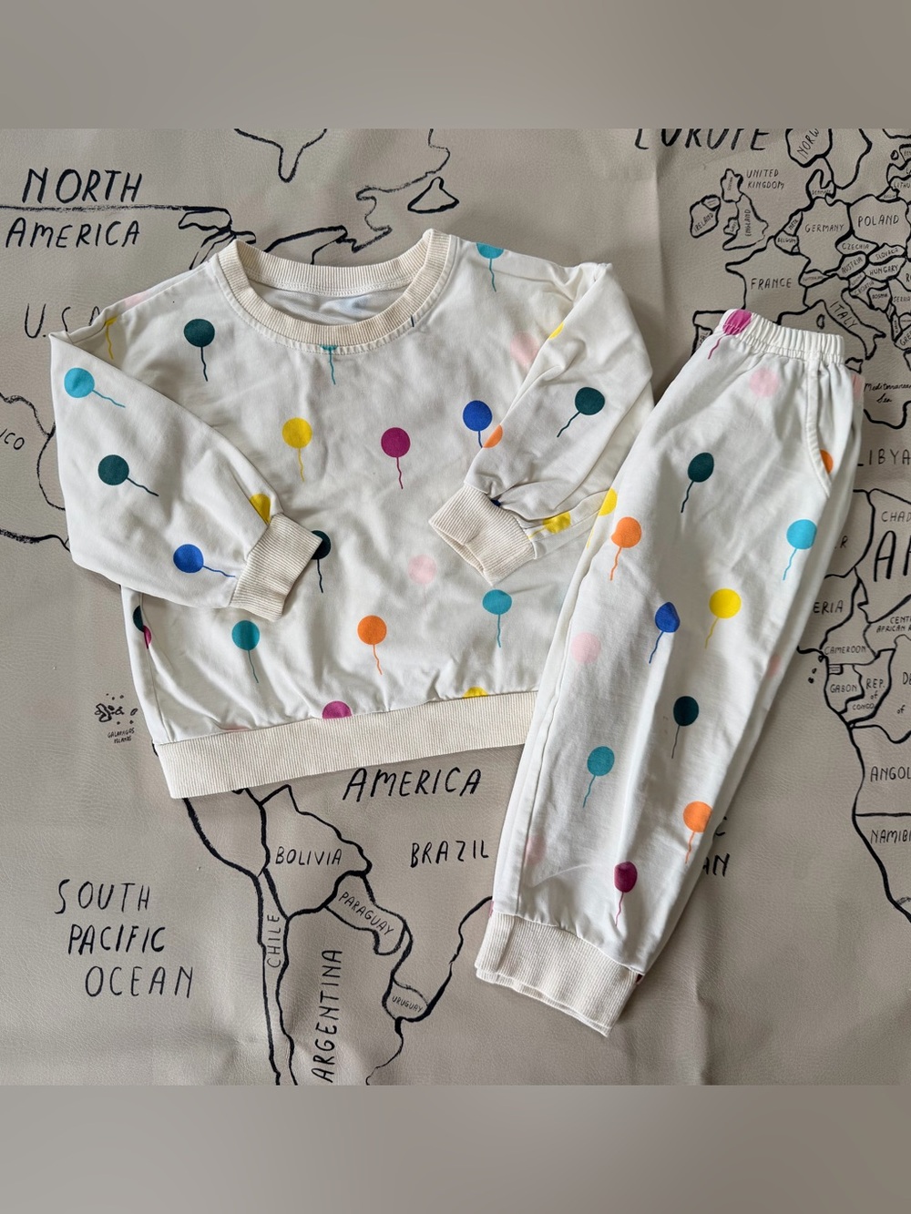 Kids Balloon-Print Sweat Set